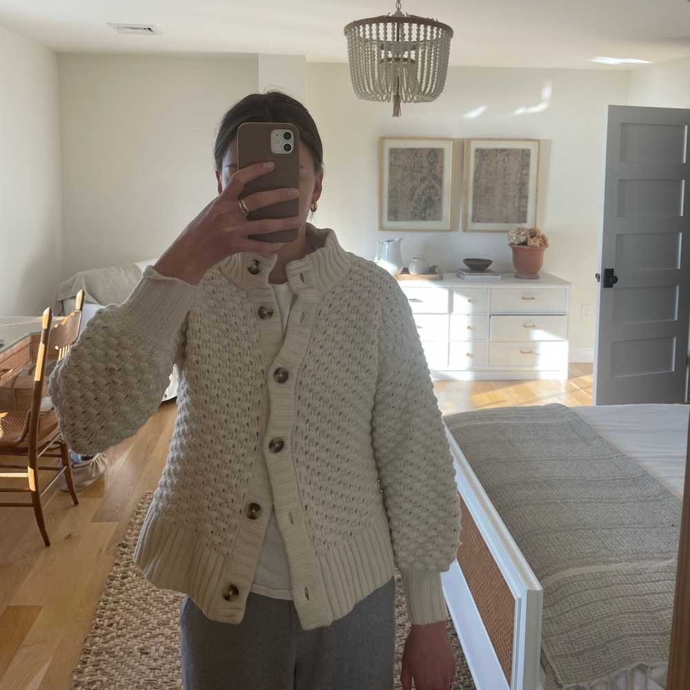 Madewell Cream Cozy Wool Cardigan Sweater